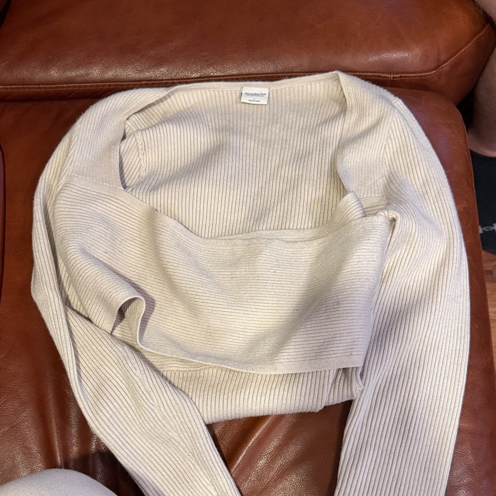 Abercrombie & Fitch Cream Sweater Bodysuit XL